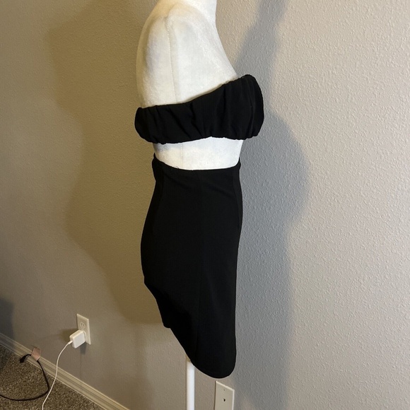 Princess Polly Black Strapless Mini Dress Open Side Size 6 - Picture 3 of 11